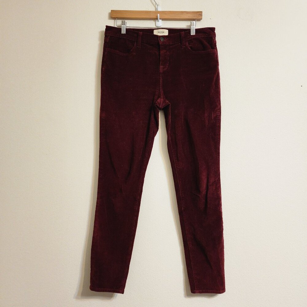 Baldwin Kansas City Sophia Mid Rise Skinny Stretch Corduray Red Jeans 30/33x28.5